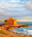 Paphos Harbour Castle, seascape, Cyprus Royalty Free Stock Photo