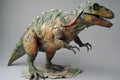 A papier mache figure of the King of the Dinosaurs the TRex.. AI generation
