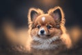 Papillon dog puppy beautiful portrait.