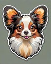 papillon dog sticker decal colorful comic character