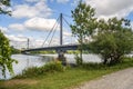 The Papineau-Leblanc Bridge was one of the first cable stayed spans in North America. Royalty Free Stock Photo