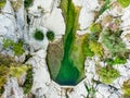 Papingo Rock Pools, also called ovires, natural green water pools located in small smooth-walled gorge near the village of Papingo Royalty Free Stock Photo