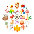 Papoose icons set, cartoon style Royalty Free Stock Photo