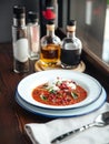 Pappa al pomodoro soup with tomatoes and bread Royalty Free Stock Photo