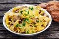 Pappardelle Pasta with mushrooms and other herbs