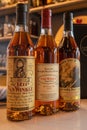 Pappy Van Winkle Bourbon Whiskey bottles on a bar