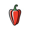 Paprica bell pepper flat vector material design isolated on white