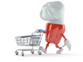 Paprika character with shopping cart