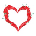 Paprika in the form of heart.