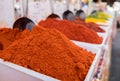 Paprika is a ground spice made from dried red bell pepper Royalty Free Stock Photo