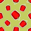 Paprika pattern. Seamless texture with ripe sweet pepper