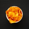 Paprika Potato Chips in a Bowl, top view