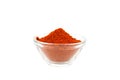 Paprika powder in glass bowl