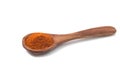 Paprika powder spices on spoons isolated on a white background Royalty Free Stock Photo