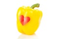 Paprika with red heart Royalty Free Stock Photo