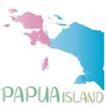 Papua island map. Islands silhouette icon. Isolated papua map