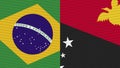 Papua New Guinea and Brazil Two Half Flags Together