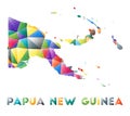 Papua New Guinea - colorful low poly country.