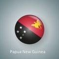 Papua New Guinea flag icon circle 3d gradient isolated Royalty Free Stock Photo