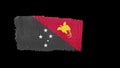 Papua New Guinea flag painted with a brush stroke