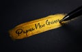 Papua New Guinea Handwriting Text on Golden Paint Brush Stroke