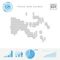 Papua New Guinea People Icon Map. Stylized Vector Silhouette of Papua New Guinea. Population Growth, Aging Infographics