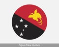 Papua New Guinea Round Circle Flag. Papua New Guinean Circular Button Banner Icon. EPS Vector Royalty Free Stock Photo
