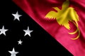 Papua new guinea colorful waving and closeup flag illustration