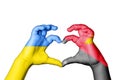 Papua New Guinea Ukraine Heart, Hand gesture making heart