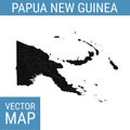 Papua New Guinea vector map with title