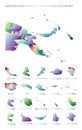 Papua New Guinean low poly regions. Royalty Free Stock Photo