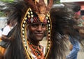 Papuan man in traditional headdress