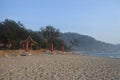 Beautiful morning view around Papuma beach in Jember, East Java, Indonesia. Royalty Free Stock Photo