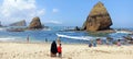 Papuma beach, tourism place in Jember Royalty Free Stock Photo