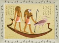 Papyrus with elements of egyptian ancient history