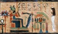 Papyrus with hieroglyphs and scenes from the Book of the Dead Royalty Free Stock Photo