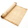 Papyrus scroll isolated on white background Royalty Free Stock Photo