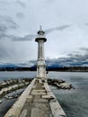 Paquis lighthouse, Geneva Royalty Free Stock Photo