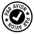 Par avion stamp on white