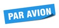 par avion sticker. par avion square sign. par avion