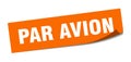 par avion sticker. par avion square sign. par avion