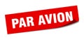 par avion sticker. par avion square sign. par avion