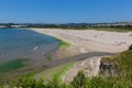 Par beach Cornwall England near St Austell and Polkerris with blue sea and sky