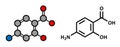 Para-aminosalicylic acid drug molecule. Used in treatment of tuberculosis and inflammatory bowel disease (ulcerative colitis,