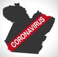 Para BRAZIL map with Coronavirus warning illustration Royalty Free Stock Photo