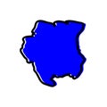 Para district of Suriname vector map illustration