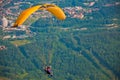 Para-glider over forest