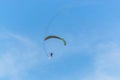 Para motor glider flying and fire work Royalty Free Stock Photo