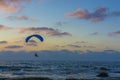 Para motor glider flying over the sea Royalty Free Stock Photo