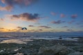 Para motor glider flying over the sea Royalty Free Stock Photo